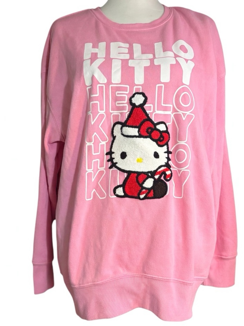 pink Sanrio Hello Kitty Christmas Holiday Pullover Sweatshirt medium